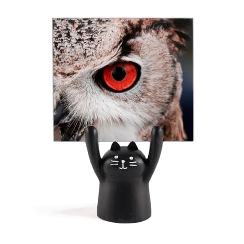 Support de mémo chouette noir en résine pour bureau stylé