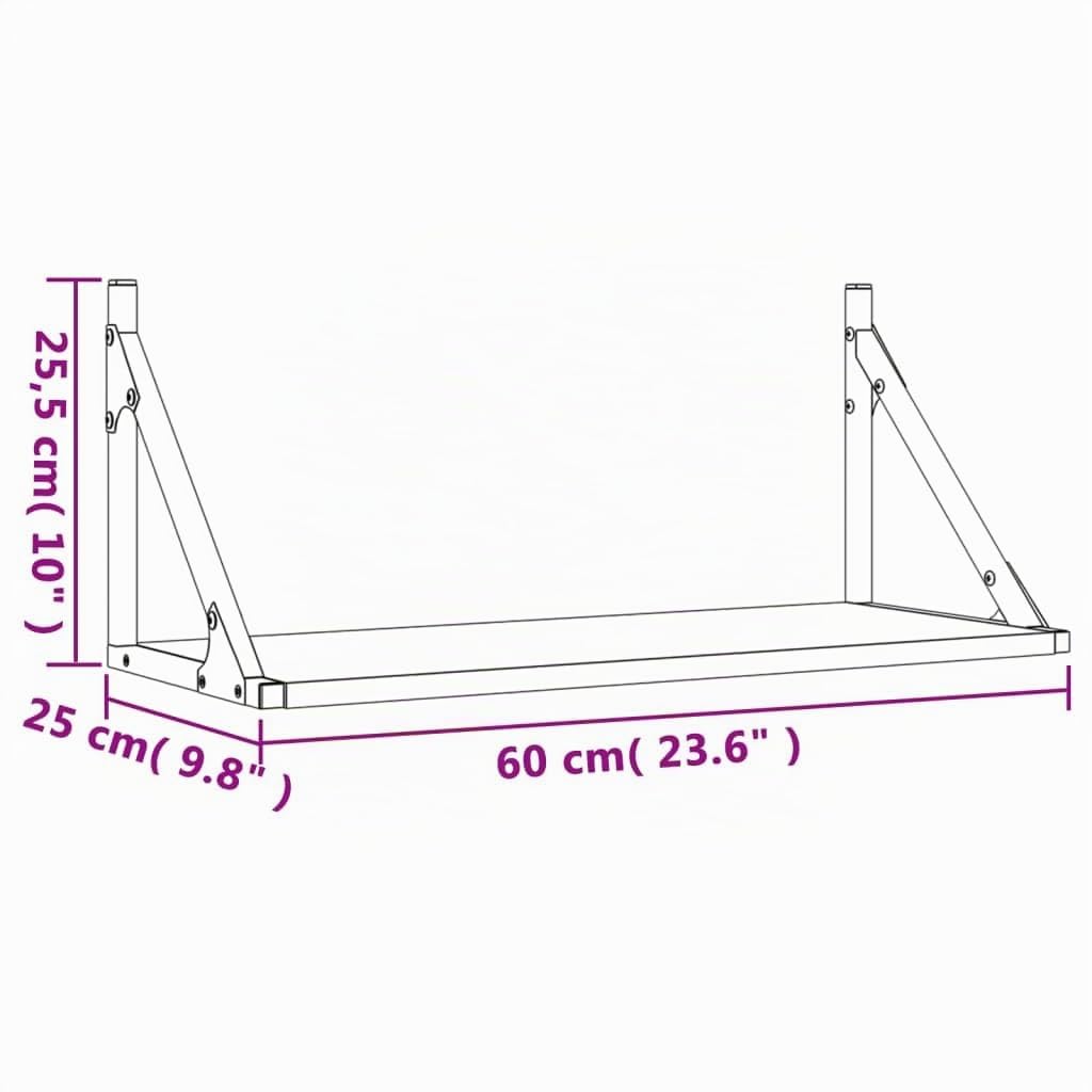 vidaXL Mensole Parete 2pz Rovere Sonoma 60x25x25,5cm Legno Multistrato