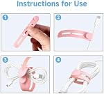 20pcs Silicone Cable Ties, Flexible Reusable Silicone Cord Straps | Small Zip-Type Line Organizer Adjustable Cable Management for Charging Cords Earphone Wire, Office Home Travel Accessories