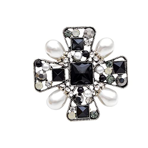 Broche perle noire cadeau idéal femme pour sublimer un vêtement
