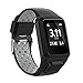 Produktbild MCO Armband kompatibel Tom Tom,Silikon Uhrenbänder für Tomtom Runner 3 Armband/Runner 2/Spark 3/Adventurer/Golfer 2 (Schwarz&Grau)