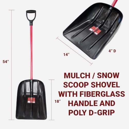 Bully Tools Snow Mulch Scoop Shovel Fiberglass D-Grip, Made in USA - Image 3