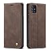 QLTYPRI Case for Samsung Galaxy A51, Vintage PU Leather Wallet Case Card Slot Kickstand Magnetic Closure Shockproof Flip Folio Case Cover for Samsung Galaxy A51 - Coffee Brown