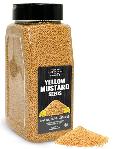Fresh Finest Whole Bold Yellow Mustard Seed, Kosher & Non-GMO, 550G (19.40oz)