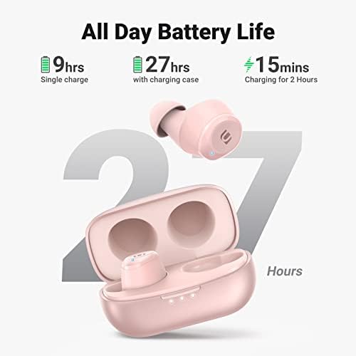 UGREEN HiTune Wireless Earbuds, Wireless Headphones HiFi Stereo Deep Bass, 27H Playtime, Secure Fit, Easy-Pairing, Touch Control, USB-C Fast Charge, IPX5, Wireless Earphones for Work Running Gym(Pink)