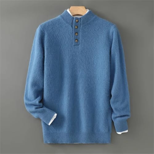 Men's Stand Collar Pullover Autumn and Winter Sweater Warm Knitted All-Match Men's Sweater3