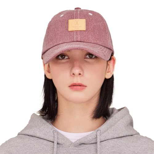 VA Square Pigment Label Ball Cap Red Bean