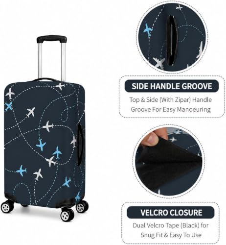 Image of Premium Printed Polyester Luggage Cover for Trolley Bags Stretchable Suitcase Protector for Travel and Dust Protection