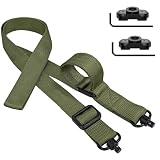 Two Point and Tradtional Sling Length Adjustable Rifle Sling for Outdoors (Army Green)