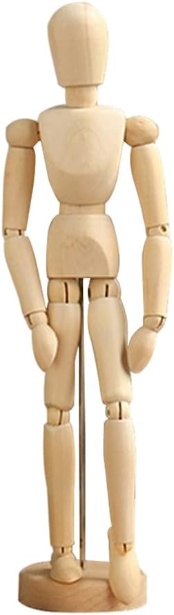 Bianyo Wooden Human Art posable Drawing Flexible Joints Mannequin Manikins Figures Doll Model for Artists Sketch Charcoal Home Office Desk Decoration Children Toys Gift 12''