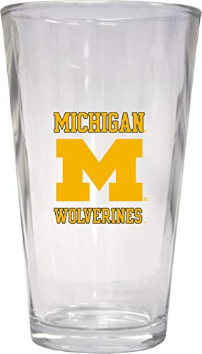 University of Michigan 16 oz Pint Glass 2-Pack Officially Licensed Collegiate Product