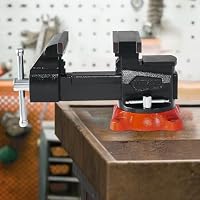 VEVOR Schraubstock, 140 mm Backenbreite, 140 mm max. Backenöffnung, 360° schwenkbare Feststellbasis, 73 mm Ausladung, Werkbank-Schraubstock aus Sphäroguss, Zwei-Wege-Backen zum Einspannen runder Rohre – Ansicht 8