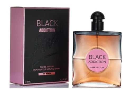 Black Addiction Eau de Parfum for Women – 80ml | Long Lasting Perfume with Jasmine & Floral Notes | Elegant Fragrance Gift | Luxury Eau de Toilette Cologne for Women (Sweet)