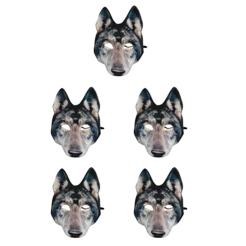 Masque de loup pour Halloween et soirée déguisée, ensemble de 5 accessoires de cosplay animal