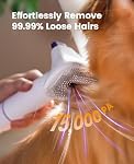 oneisall Dog Hair Vacuum Shedding Grooming Brush Kits for Pet Thick Coats | 15000Pa,3 Suction Low Noise,1.5L Dust Cup,5 in 1 Kits(Grooming/Deshedding/Cleaning Brush,Remover Roller,Crevice Tool)