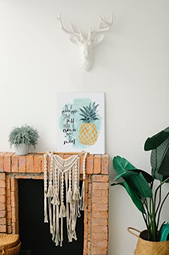 Be A Pineapple Stand Tall Wear A Crown And Be Sweet Paintings Canvas Wall Art Prints, Inspirational Quotes Paintings Prints,11X14 Inches Artwork For Summer Life Themed Decor Bathroom Bedroom Living Room Home #TOP2