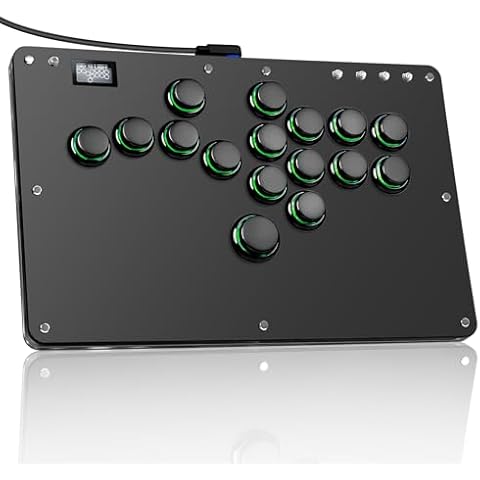 Sehawei Haute42 Arcade Stick R16 All-Button Arcade Controller 16Keys for PC/Ps3/Ps4/Switch/Steam,Fight Stick for Fighting Games with Custom RGB & Turbo Functions & Hot Swap Black Cover