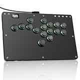 Sehawei Arcade Stick R16 All-Button Arcade Controller 16Keys für PC/Ps3/Ps4/Switch/Steam,Fight Stick für Fighting Games mit Custom RGB & Turbo Funktionen & Hot Swap (Schwarz)