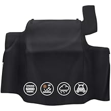 Hisencn Grill Cover for Green Mountain Daniel Boone Prime WiFi Grills, Wood Pellet Grill Cover for Ledge Prime Plus WiFi Pellet Grill, Full Length BBQ Cover, 600D Fabric, Black