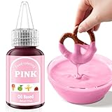 Pink Oil Based Food Coloring for Chocolates Melts - 30ML Tasteless Liquid Edible Oils Food Dye Candy Cookies Decorating, Vivid Oil Food Color Baking Frosting Cake Decorations,Soap & Cosmetics, Non-GMO