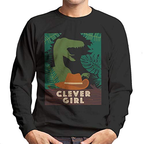 All+Every Jurassic Park Velociraptor Silhouette Clever Girl Men's Sweatshirt Black