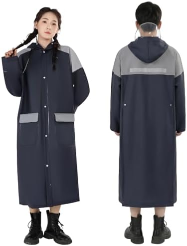 （02:30時点） [Viewell] レインコート 自転車【透明レインバイザー付き】カッパ メンズ レディース リュック対応 超撥水 レインポンチョ ロング 大きいサイズ 反射テープ レインウェア 軽量 快適 雨具 雨合羽 防水防風 通勤通学 (JP, アルファベット, L, ネイビー)