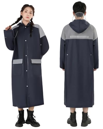 [Viewell] レインコート 自転車【透明レインバイザー付き】カッパ メンズ レディース リュック対応 超撥水 レインポンチョ ロング 大きいサイズ 反射テープ レインウェア 軽量 快適 雨具 雨合羽 防水防風 通勤通学