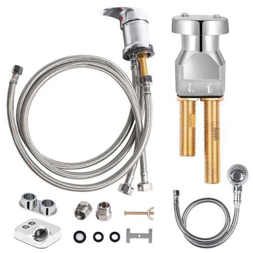 weiwei Salon Shampoo Bowl Sink Faucet Vacuum Breaker Replacement Kit Chrome Faucet with Shampoo Bowl Hose and Sprayer Replacement Parts for Hair Salon Plumbing Shampoo Bed Basin Barber Chair