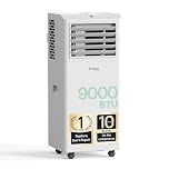KresicoKlima Portable Air Conditioner 9000 BTU, 4-in-1 Air Conditioning Unit with Cooling, Fan, Dry & Sleep Mode, 24H Timer & Window Kit,Unit for Home & Office