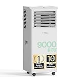 KresicoKlima Portable Air Conditioner 9000 BTU, 4-in-1 Air Conditioning Unit with Cooling, Fan, Dry & Sleep Mode, 24H Timer & Window Kit,Unit for Home & Office