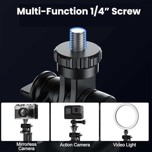 Image of Kratos K11 Long Selfie Stick Tripod Stand Aluminum 60 inch, Multifunctional Bluetooth Tripod for Mobile Phone for Vlogging, Live Stream, Selfies, 1 /4 inch Screw for Action Camera Ring Light, Gopro