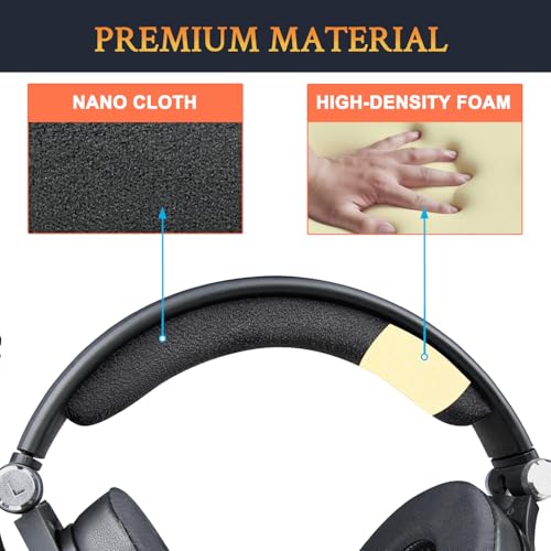 Image of SOULWIT Microfiber Velour Headband Cover for Sennheiser EPOS Game Zero /PC350 /PXC350 /HD380 /HD380 PRO Headphones, Replacement Headstrap Pad Repair Part - Black