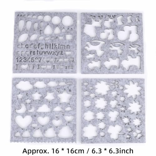 image for MOPFOL 7Pcs Felt Applique Kits DIY Templates – Reusable Mould for Ne