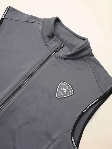 Image of TECHNOSPORT Men's Solid Slim Fit Sleeveless Fleece Regular Jacket