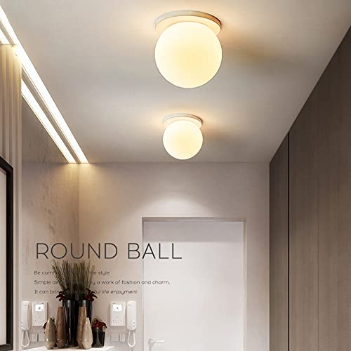 Lámpara de techo moderna de cristal G9 con diseño de globo blanco para pasillo y dormitorio 4