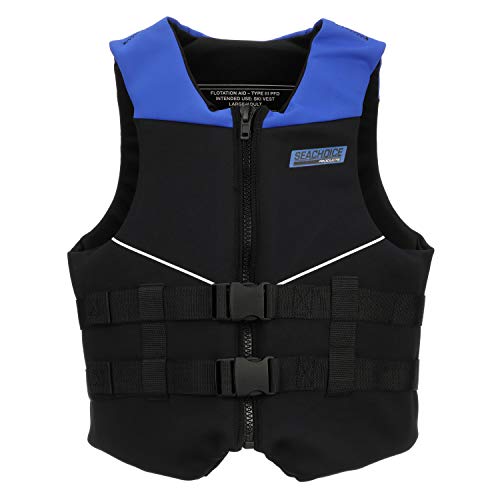 Seachoice Neoprene Multi-Sport Vest, Blue/Black, Adult XL Size, Fits 44-48 in. Chest, Coast Guard Type III