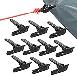Tarp Lock Clips, wasserdichte Stoffschlossklemmen, robuste Zeltkarabiner-Clips, Stangenplanenclip für Camping und Schatten