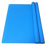 EPHome 2Pack Extra Large Multipurpose Silicone Nonstick Clay Mat, Heat Resistant Nonskid Counter Mat, Table Mat, 23.6''15.75'' (Blue)