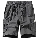 Msmsse Men's Cargo Shorts Hiking Relaxed Fit Multi Pockets Casual Lightweight Shorts Dark Grey US 40