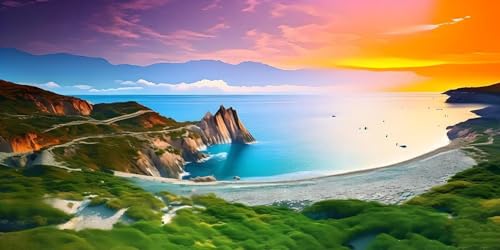Diamond painting adulte DIY peinture paysage mer point de croix