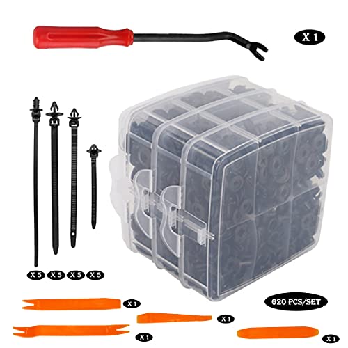 Utsauto 675Pcs Car Retainer Clips & Plastic Fasteners Kit Fender Rivet Clips 16 Most Popular Sizes Auto Push Pin Rivets Set For Toyota Gm Ford Honda Acura Chrysler #TOP3