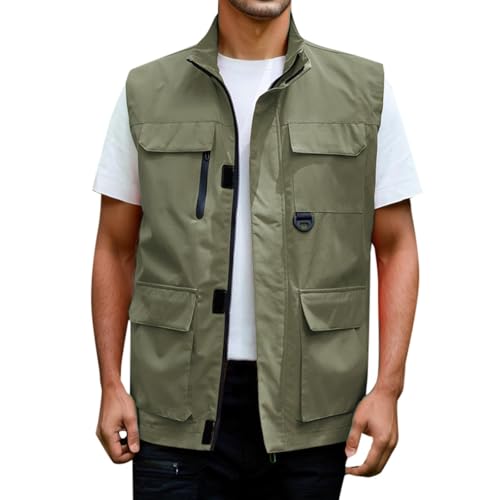 Gilet de pêche léger et respirant sans manches avec plusieurs poches pour le camping et la chasse