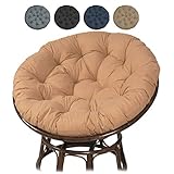 Papasansessel Kissen für die Schaukel, Polster Bodenkissen für Schwenksessel, Rund Papasan Sessel, Polyrattan Sessel, Wasserdichtes Schaukelstuhlkissen Extra Großes (Size:130cm,Color:Khaki)