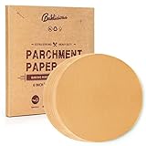 Baklicious 250 piezas redondas de papel pergamino de 6 pulgadas, papel pergamino redondo antiadherente, círculos de pergamino para hornear pasteles, separar patas, envolver tortillas