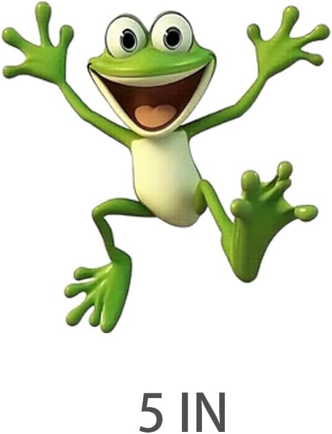 2 pcs The Frog with Big Red Eyes Funny Car Bumper Sticker,5 Inch Vinyl Decal, Waterproof,Die-Cut for Cars,Windows,Laptops W-13 - Image 5