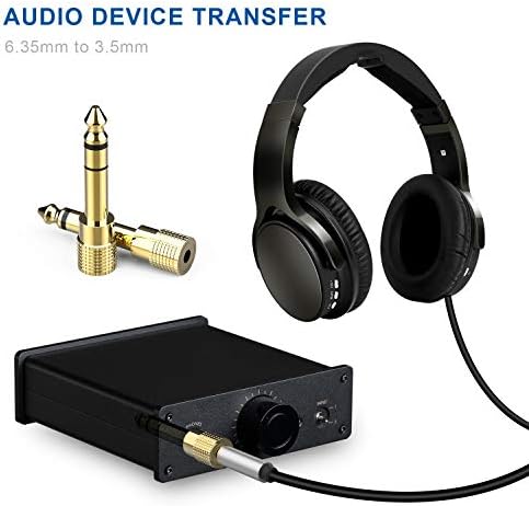 DIGITNOW! 6.35mm (1/4 inch) Male to 3.5mm (1/8 inch) Female Stereo Audio Adapter Converter for Guitar Headphones Amp, Gold Plated 2 Pack