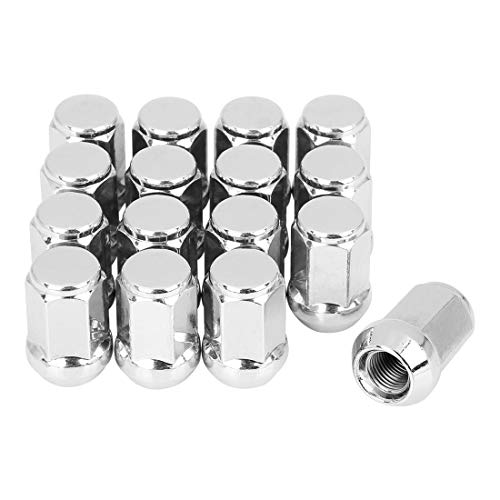X AUTOHAUX 16 Pcs M12x1.25 Chrome Bulge Acorn Wheel Lug Nuts Cone Seat for Car