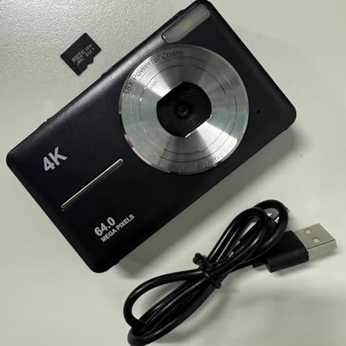 FLATIC 4K Digital Camera with 32GB TF Card for Beginner