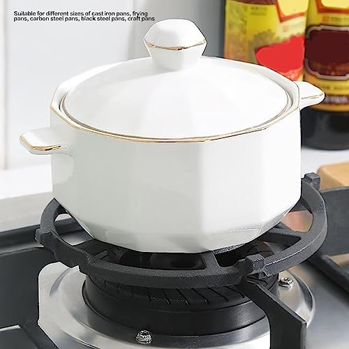 Rack de fogão a gás, anel de wok de ferro fundido estável antiderrapante seguro durável para panela