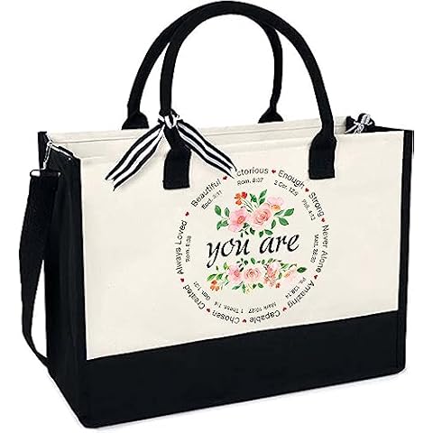 BETHEGIFT Christian Gifts for Women - Christmas Gifts for Women - Religious Gifts - Inspirational Gifts for Mom, Grandma, Wife, Sister, Cowokers, Teacher - Thank You Gifrs Christian Tote Bag Cover